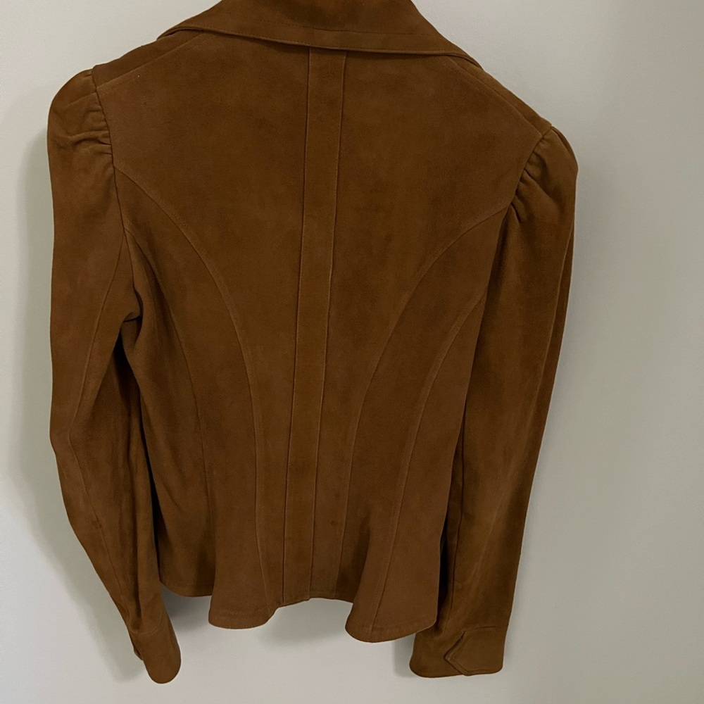 Ralph Lauren Purple Label Collection Suede fitted Womens jacket, Size 6 - Picture 2 of 16